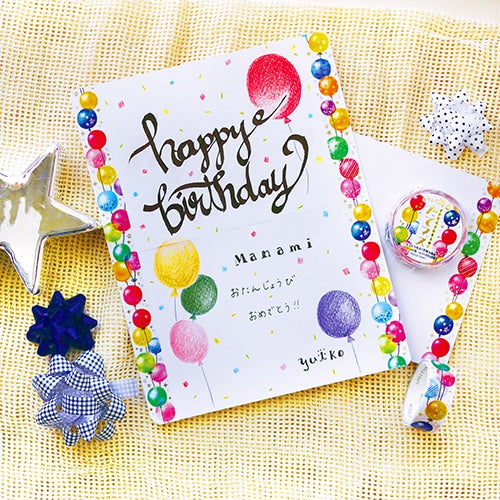 ワールドクラフト マスキングテープ TMKR-004 キラキラ光るたてマス 15mm×5m Balloons