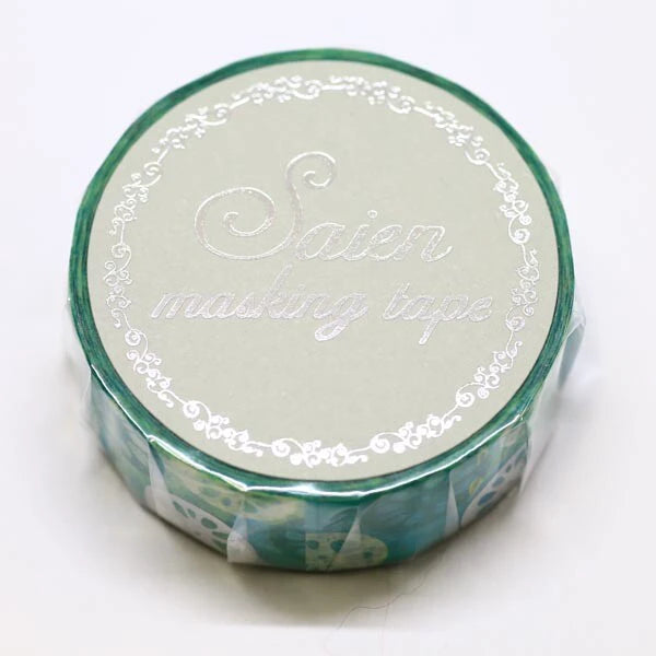 SAIEN マスキングテープ UR3014 レンコン　銀箔 15mm×7m巻き