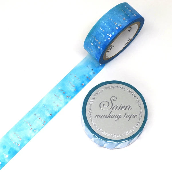 SAIEN マスキングテープ UR3035 ソーダ　銀箔 15mm×7m巻き