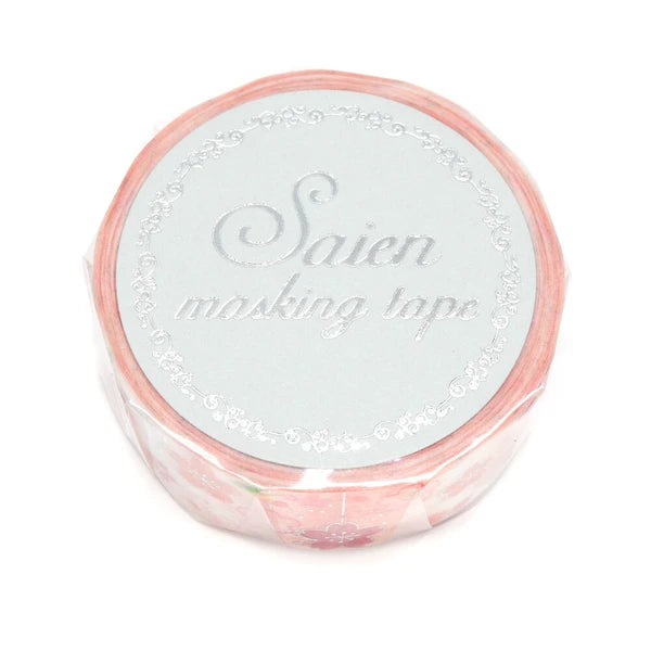 SAIEN マスキングテープ UR3060 桜かざり　銀箔 15mm×7m巻き