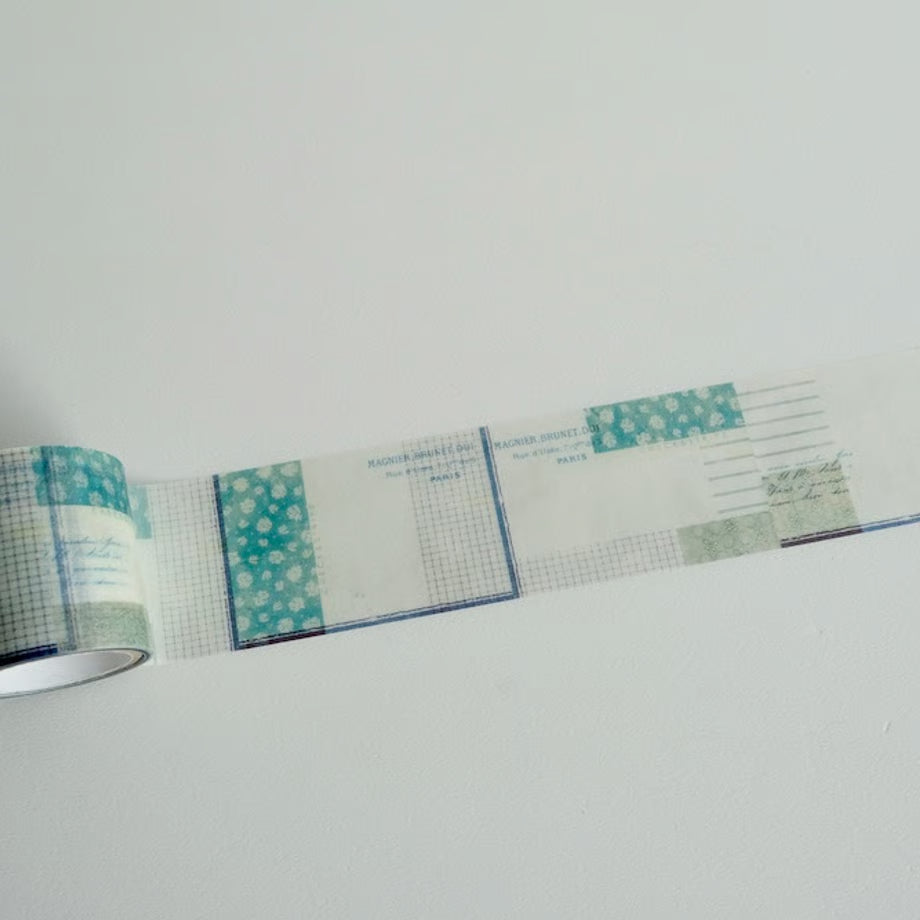 ヨハク トレーシングロール付箋 YC-024 CHECK&STIRIPE冬の贈り物 ユキハナ