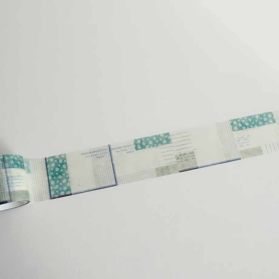 ヨハク トレーシングロール付箋 YC-024 CHECK&STIRIPE冬の贈り物 ユキハナ