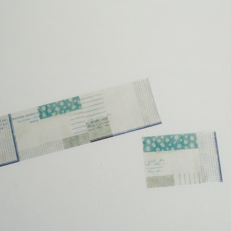 ヨハク トレーシングロール付箋 YC-024 CHECK&STIRIPE冬の贈り物 ユキハナ