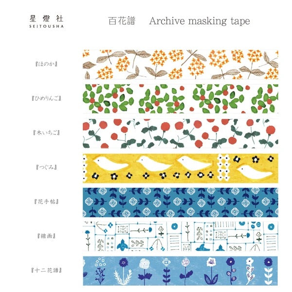 星燈社 マスキングテープ MT5-534 百花譜 Archive ひめりんご｜手帳 コラージュ フルーツ かわいい