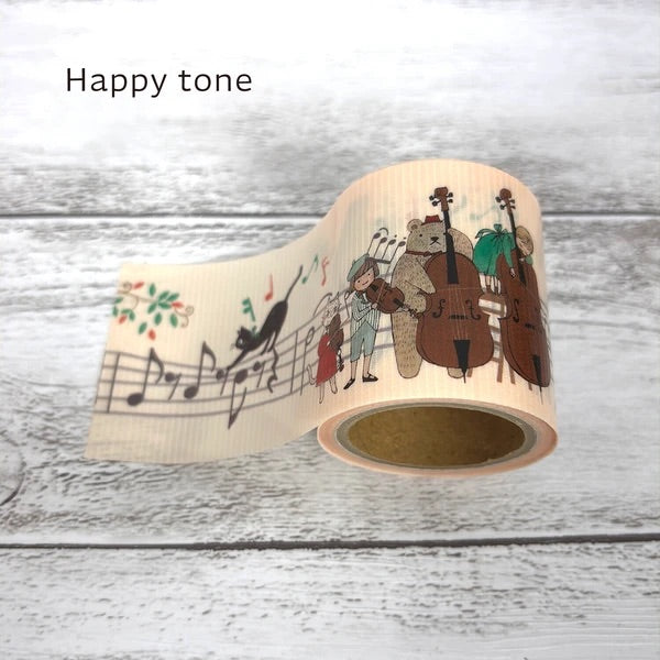 シール堂 養生テープ ks-yj-10002 YOJO TAPE Happy tone｜音楽 楽器 手帳デコ レトロ かわいい