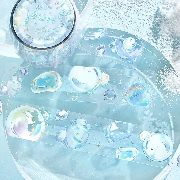 BGM 透明テープ BM-CLN021 夏限定　ひかりの泡｜透明 虹色 泡 天体 夏