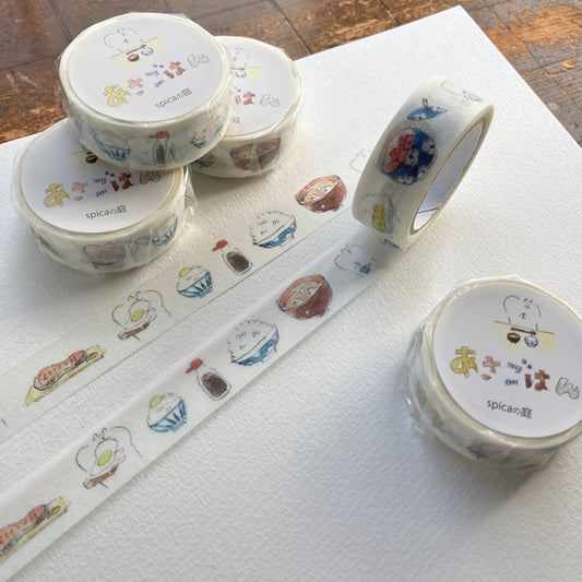 spicaの庭 マスキングテープ SM28 muuちゃんシリーズ あさごはん｜朝食 かわいい 手帳 コラージュ イラスト