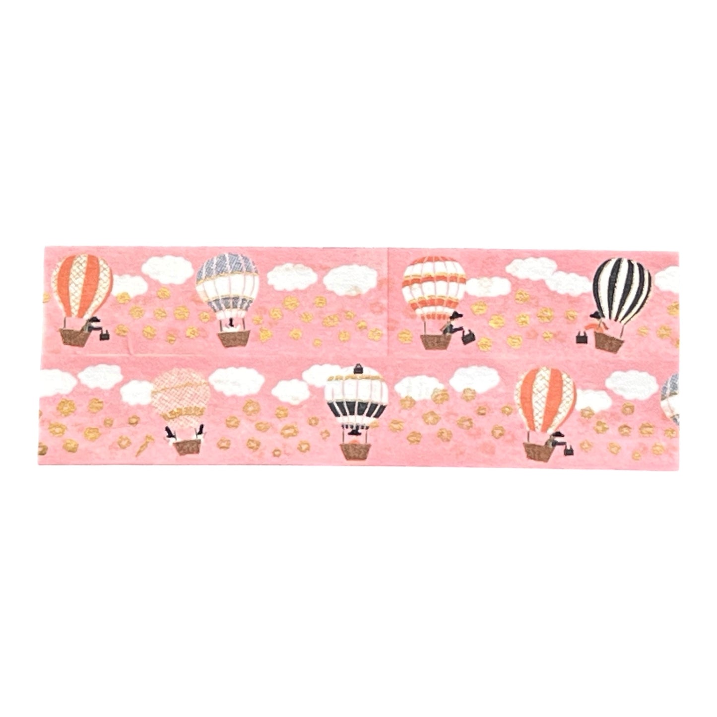 cozyca products 箔押しマスキングテープ 21-040 ネクタイ 気球旅｜気球 空 雲 ピンク かわいい