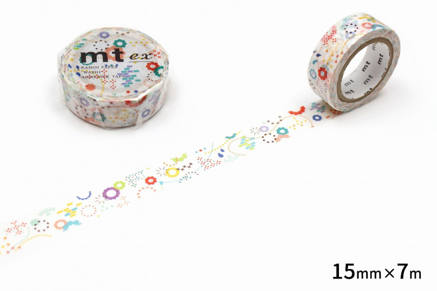 mt マスキングテープ MTEX1P74R mt ex カラフルPOP｜カラフル ポップ 手帳 コラージュ 花