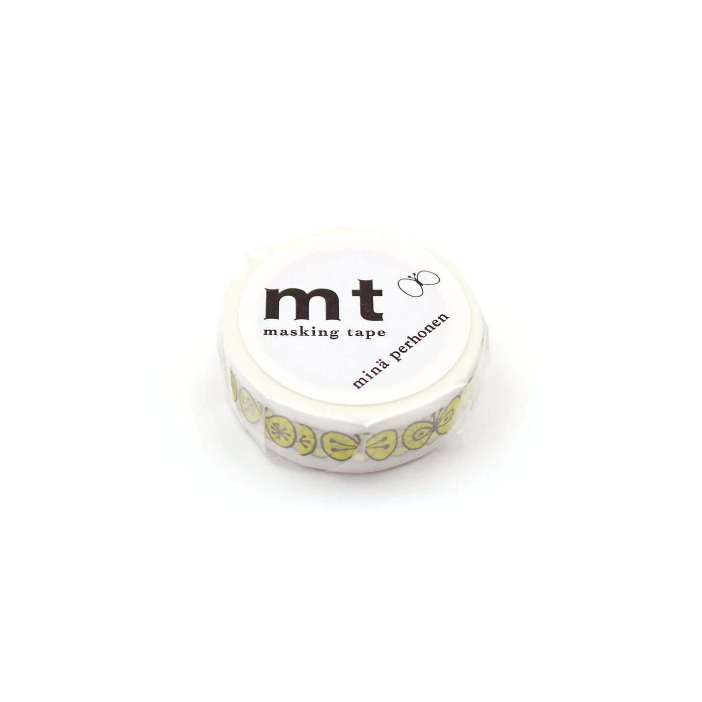 mt マスキングテープ MTMINA03 mt×ミナペルホネン choucho・yellow｜蝶 黄色 手帳デコ コラージュ かわいい