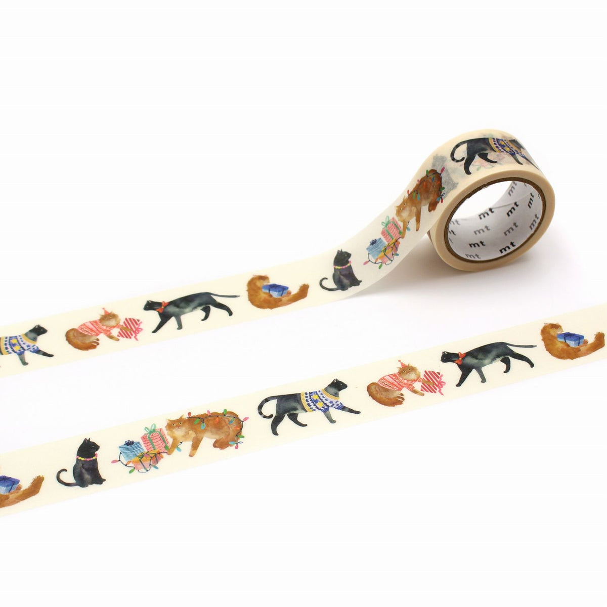 mt マスキングテープ MTBLUE08 mt×bluebellgray Party Cats｜猫 かわいい パーティー コラージュ 手帳デコ