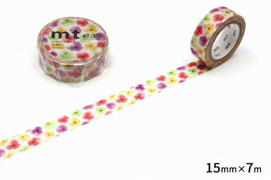 mt マスキングテープ MTEX1P149R mt ex パンジーR｜花柄 パンジー 水彩 かわいい 手帳デコ