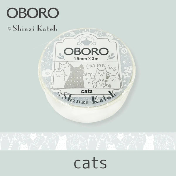 シール堂 きらぴかマスキングテープ ks-dt-60009 OBORO cats